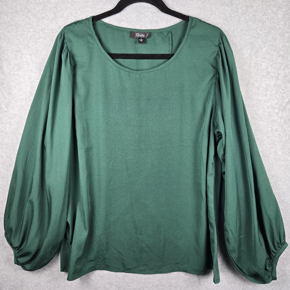 Rosette Deep Green Blouse Casual Business